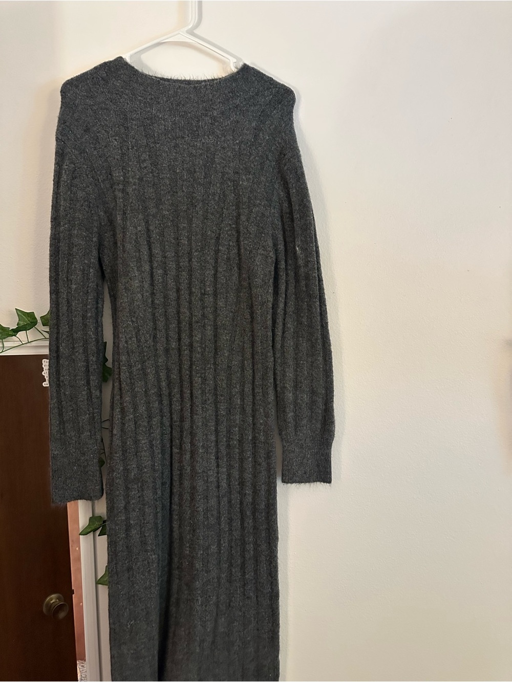 a new day Charcoal Ribbed Crewneck Long Sweater